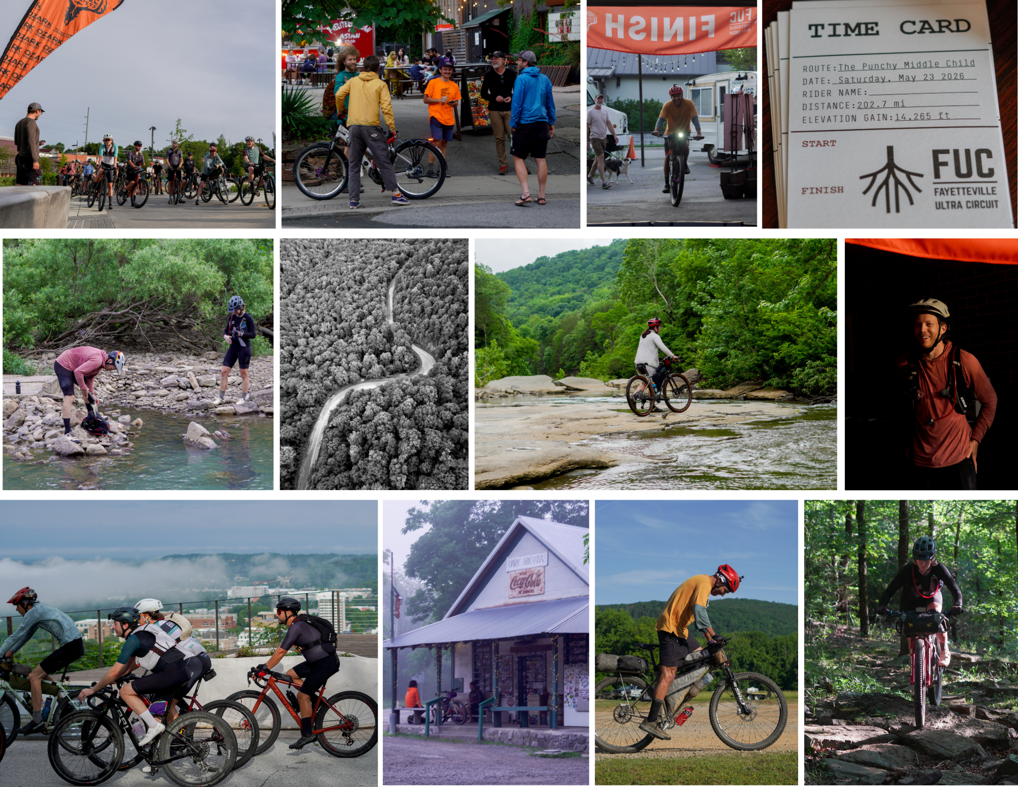 candid photographs of the fayetteville ultra circuit bikepacking race